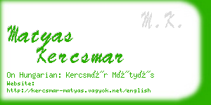 matyas kercsmar business card